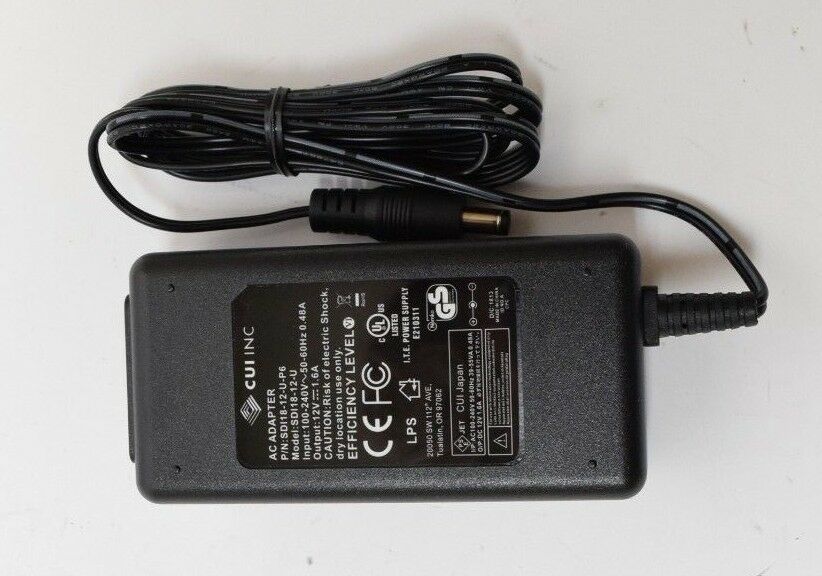 New 12V 1.6A SDIT8-12-U CUI AC Adapter SDIT8-12-U-P6 Power Supply